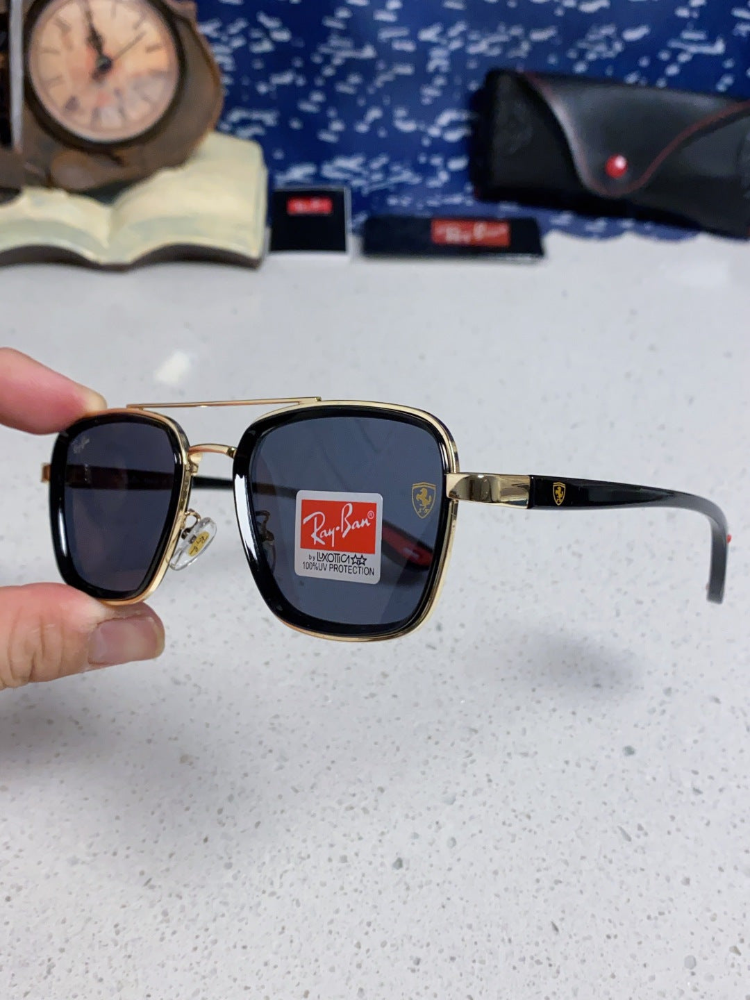 Ray-Ban BR3911 Metal Oversized Blue Lens Sunglasses for Men & Women - 466545 - detail image 6