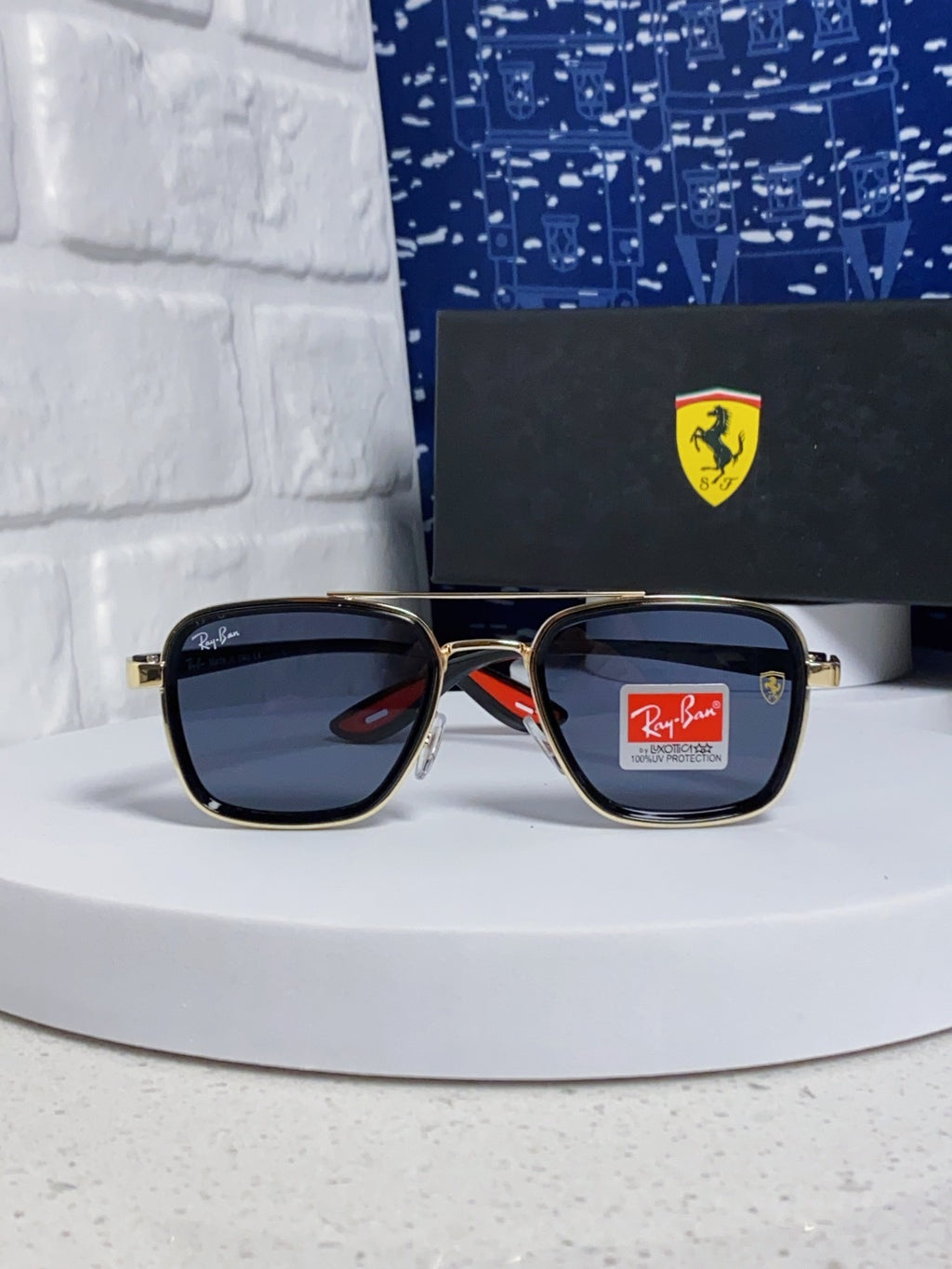 Ray-Ban BR3911 Metal Oversized Blue Lens Sunglasses for Men & Women - 466545 - detail image 2