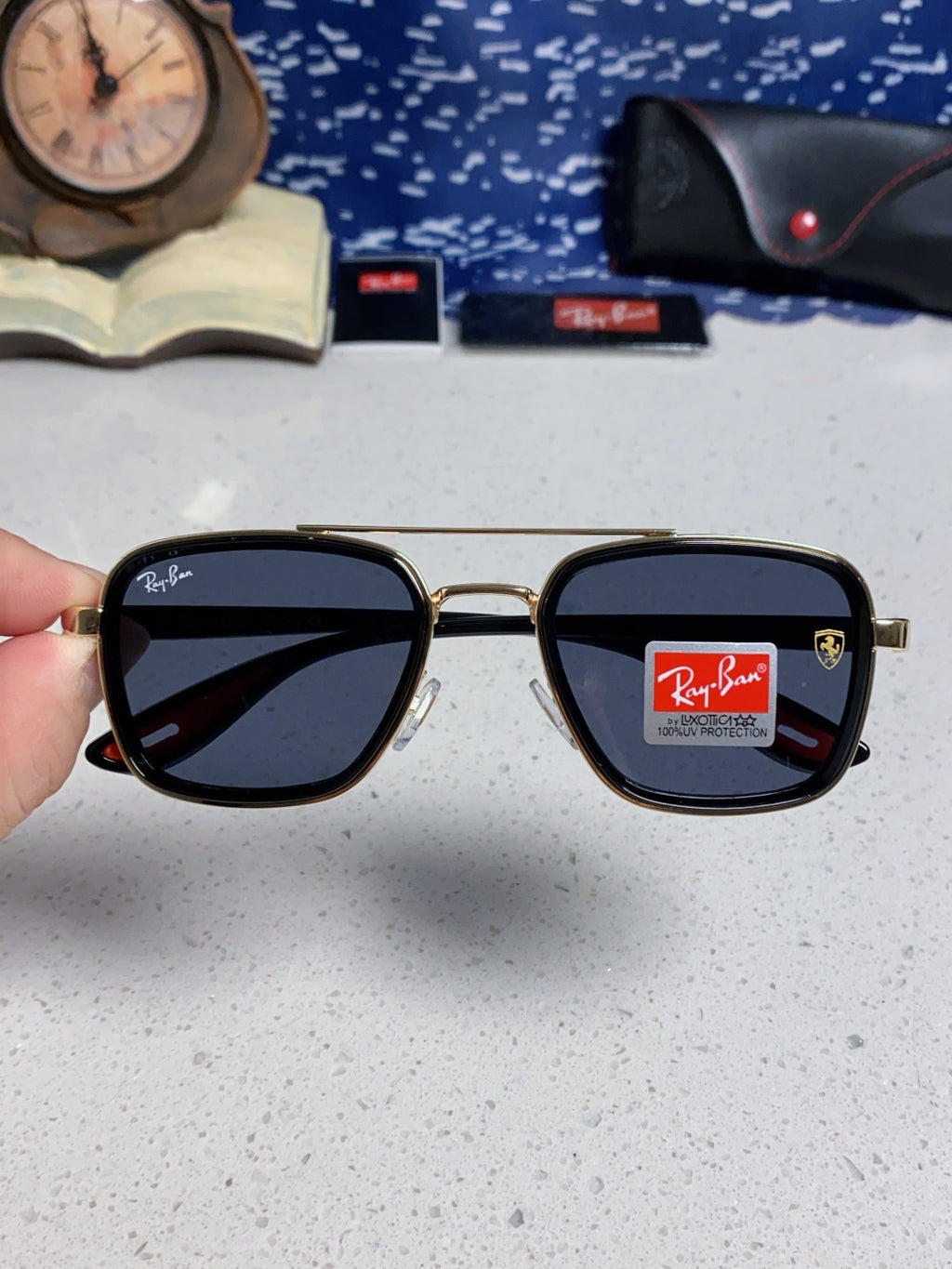 Ray-Ban BR3911 Metal Oversized Blue Lens Sunglasses for Men & Women - 466545 - detail image 4