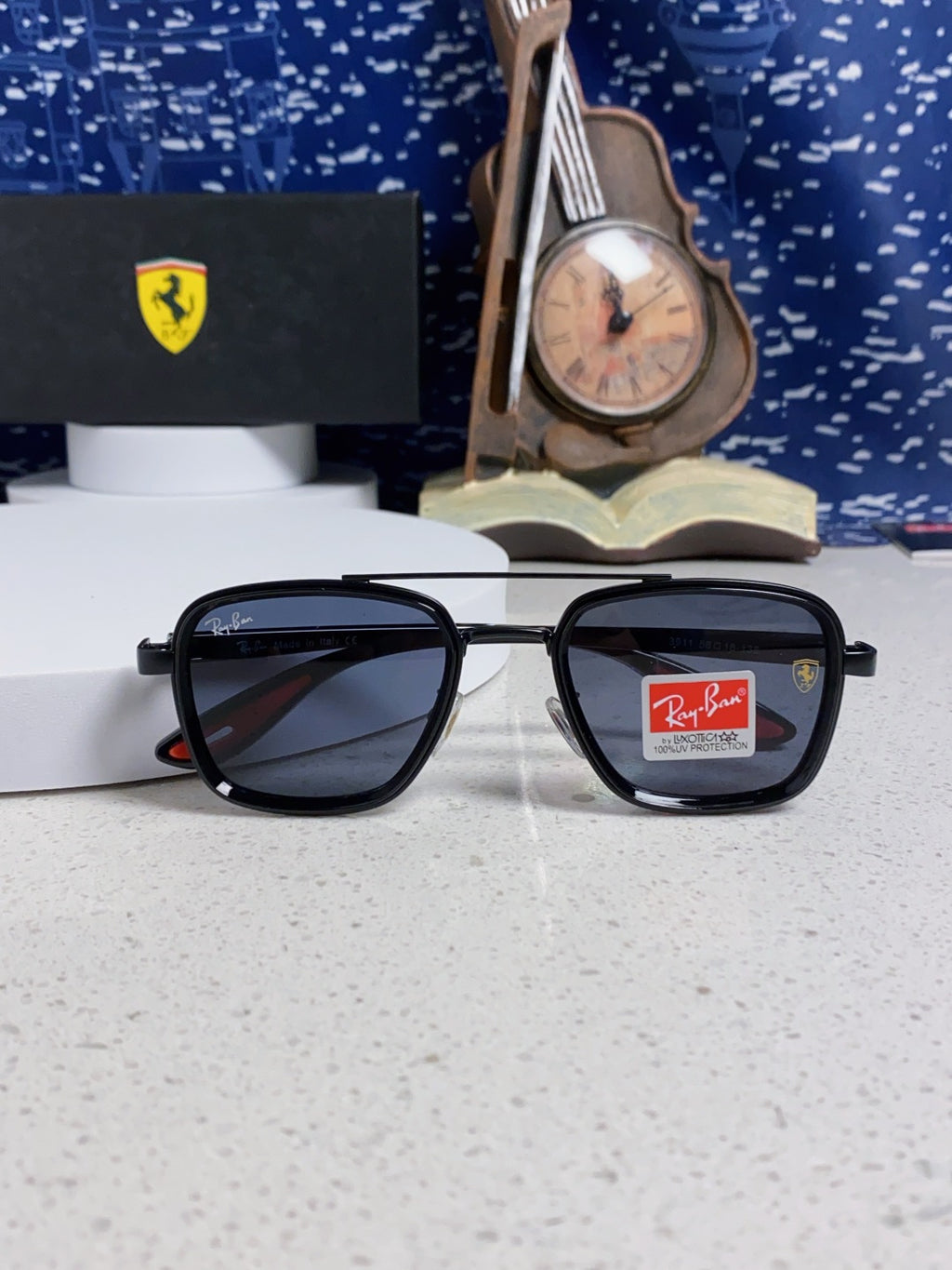 Ray-Ban BR3911 Metal Oversized Blue Lens Sunglasses for Men & Women - detail image 9