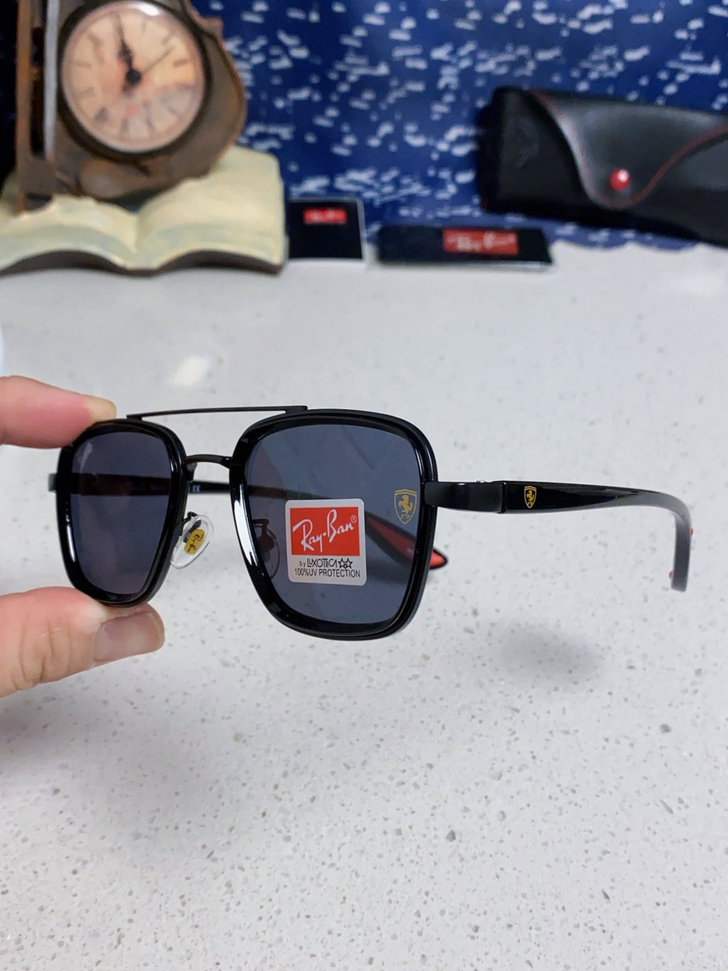 Ray-Ban BR3911 Metal Oversized Blue Lens Sunglasses for Men & Women - detail image 6