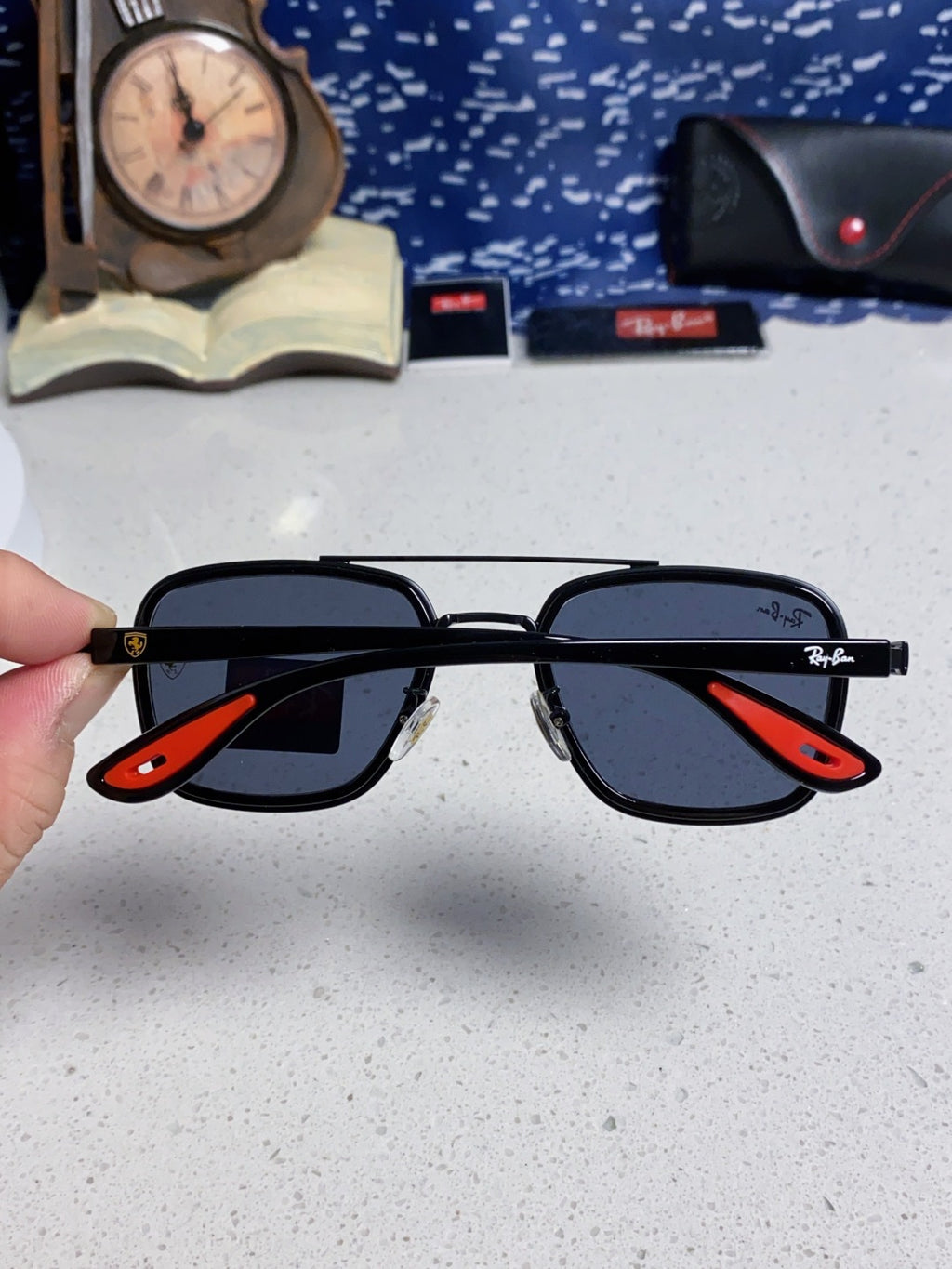 Ray-Ban BR3911 Metal Oversized Blue Lens Sunglasses for Men & Women - detail image 5