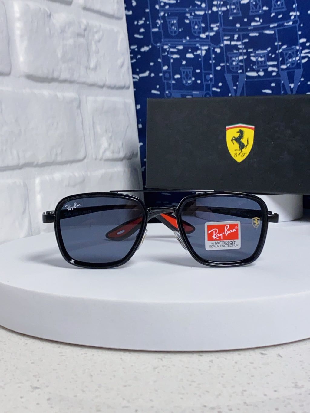 Ray-Ban BR3911 Metal Oversized Blue Lens Sunglasses for Men & Women - detail image 2