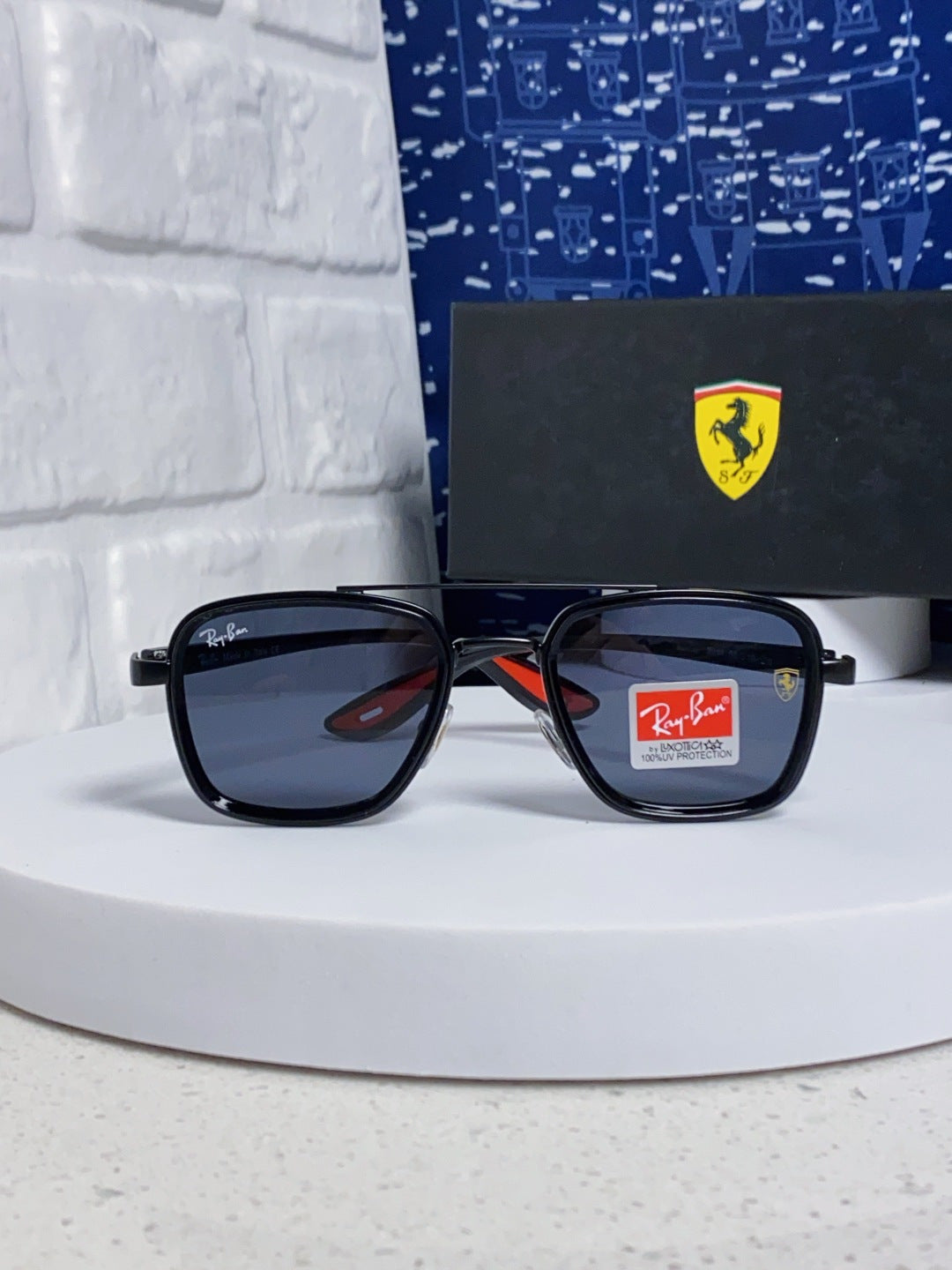 Ray-Ban BR3911 Metal Oversized Blue Lens Sunglasses for Men & Women - detail image 2