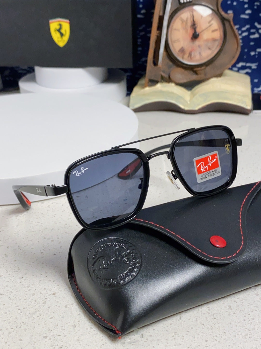 Ray-Ban BR3911 Metal Oversized Blue Lens Sunglasses for Men & Women - detail image 10