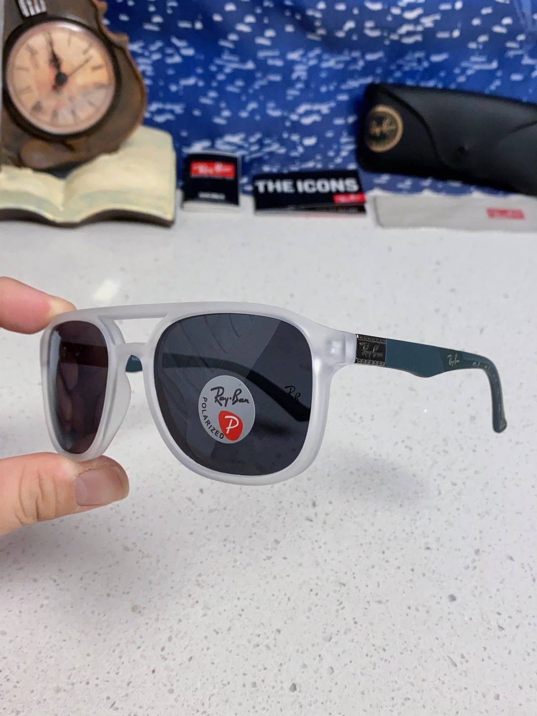 Ray-Ban RB69061 Aviator Silver Lens Sunglasses for Men & Women - detail image 6