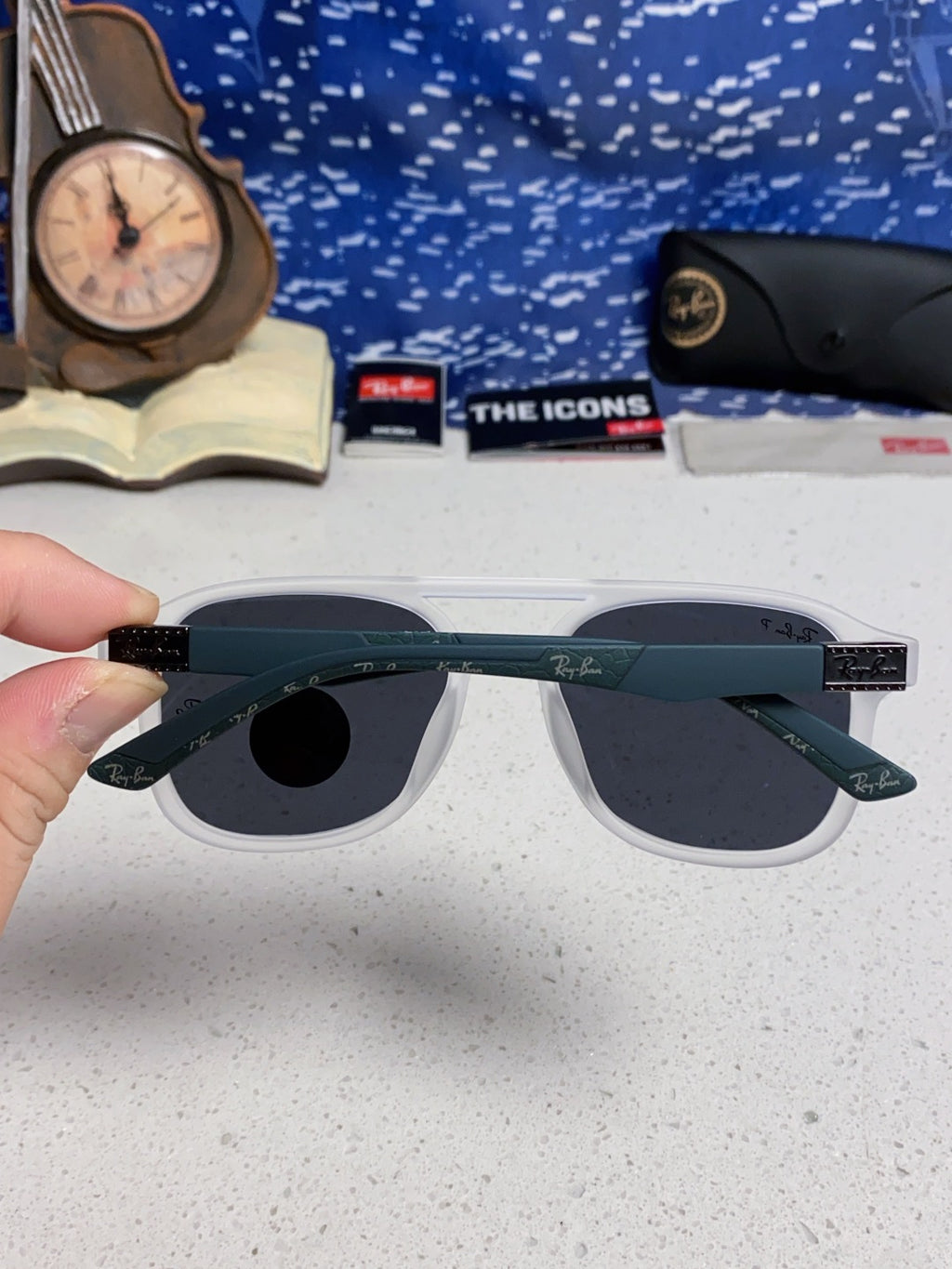Ray-Ban RB69061 Aviator Silver Lens Sunglasses for Men & Women - detail image 5