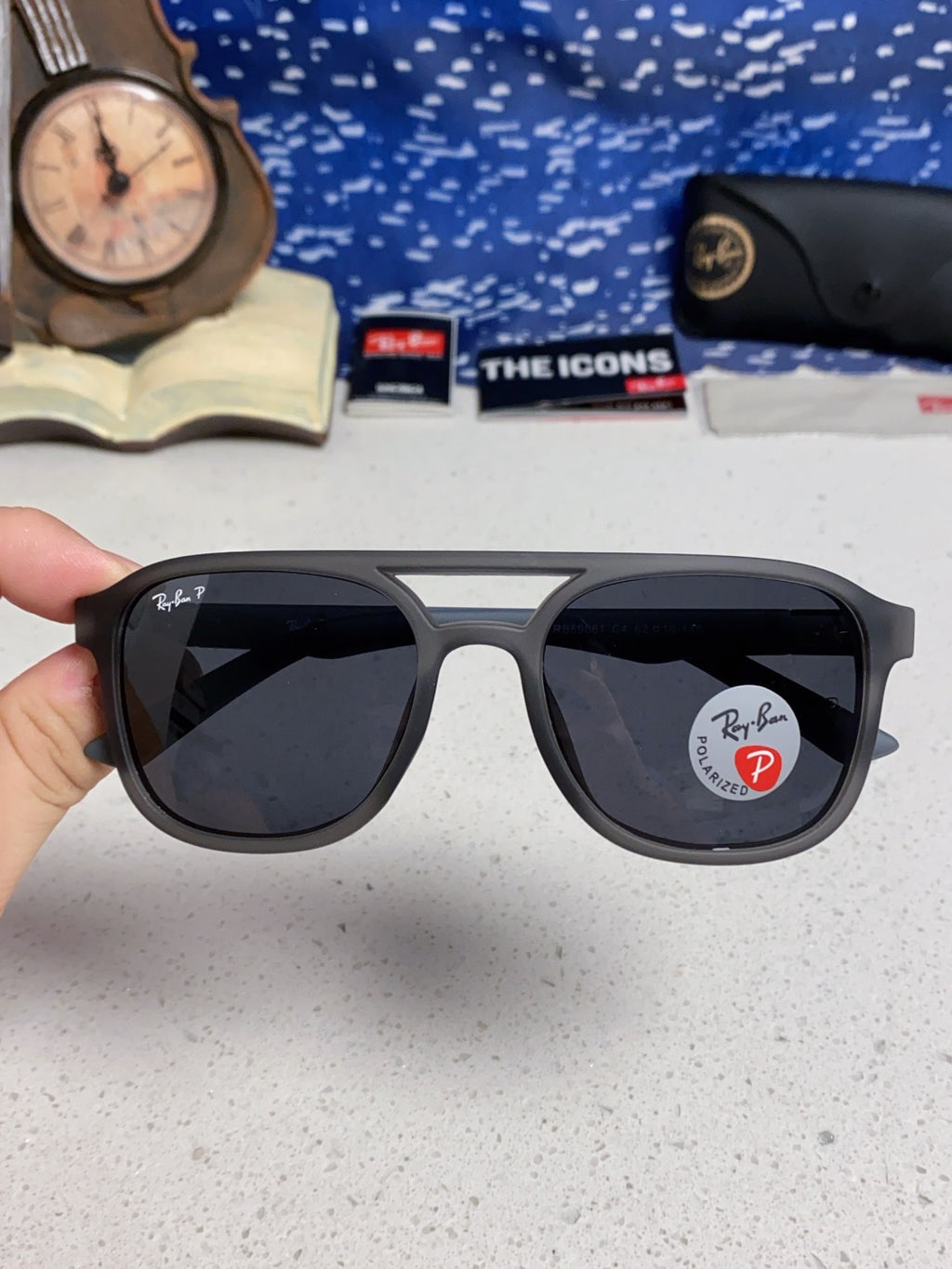 Ray-Ban RB69061 Aviator Black Lens Sunglasses for Men & Women - 433175 - detail image 4