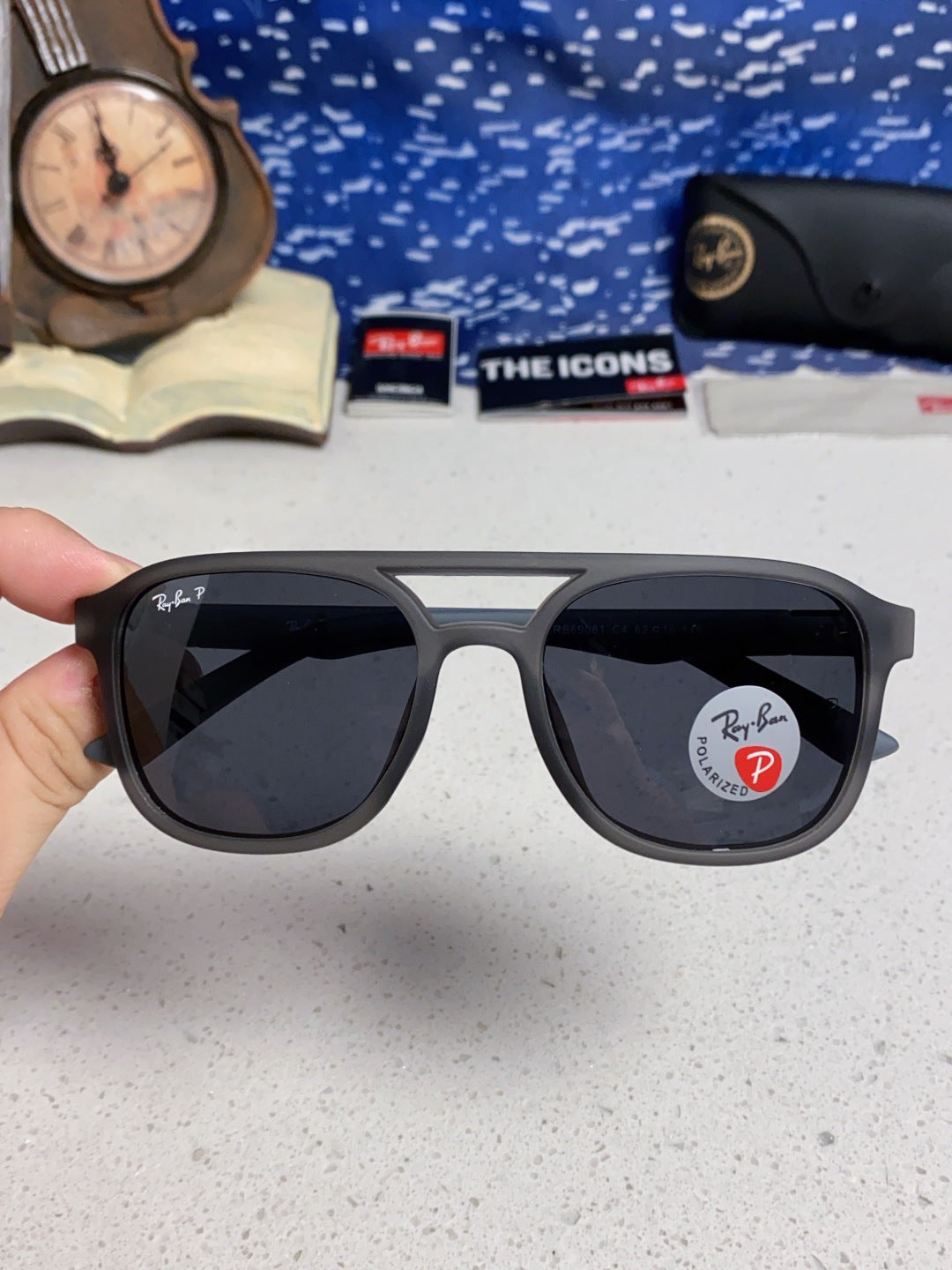 Ray-Ban RB69061 Aviator Black Lens Sunglasses for Men & Women - 433175 - detail image 4