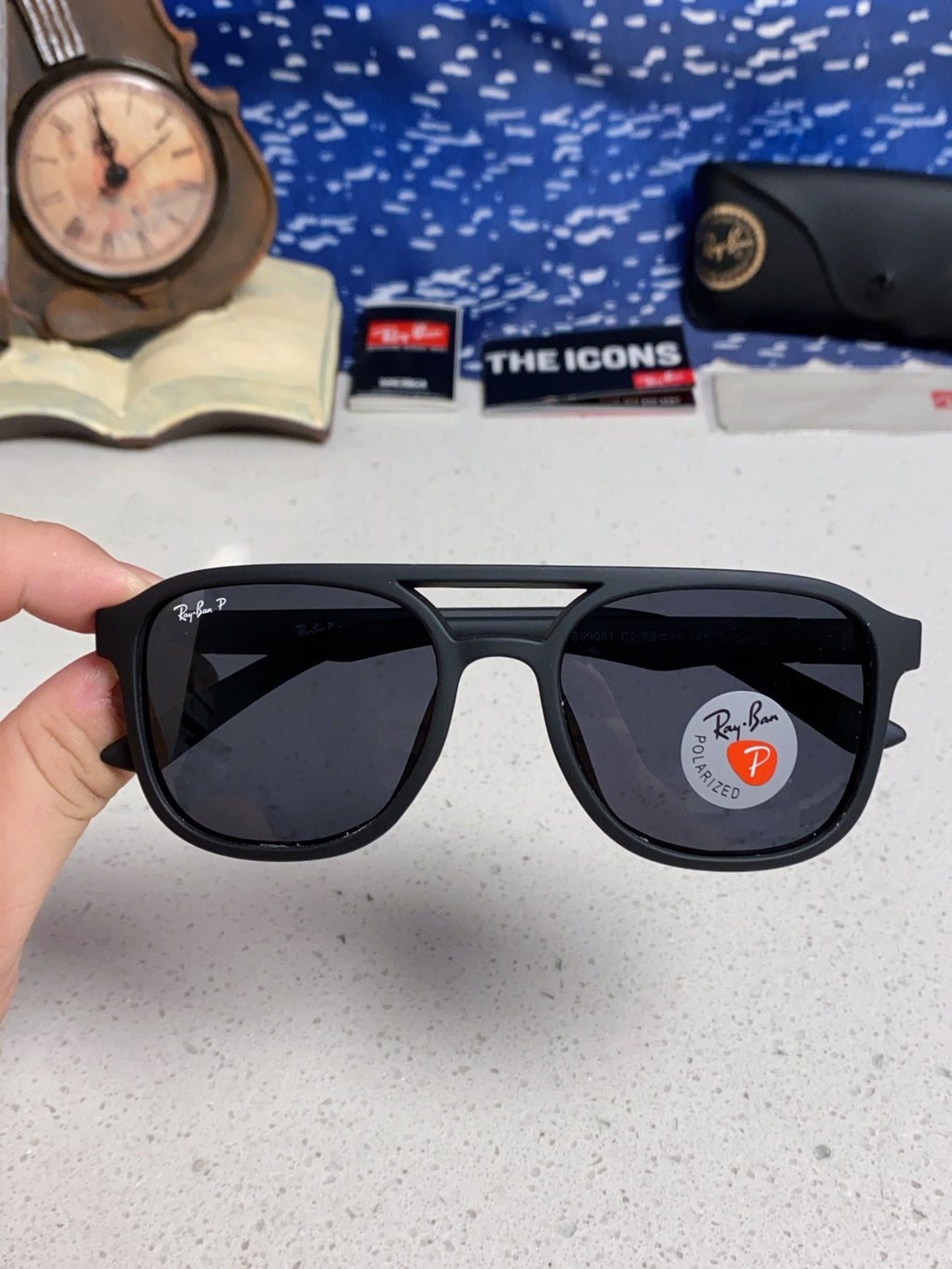 Ray-Ban RB69061 Aviator Black Lens Sunglasses for Men & Women - 433052 - detail image 4