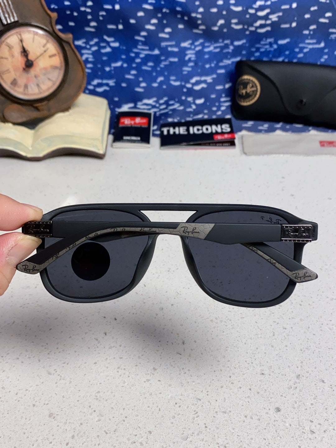 Ray-Ban RB69061 Aviator Black Lens Sunglasses for Men & Women - 433052 - detail image 5