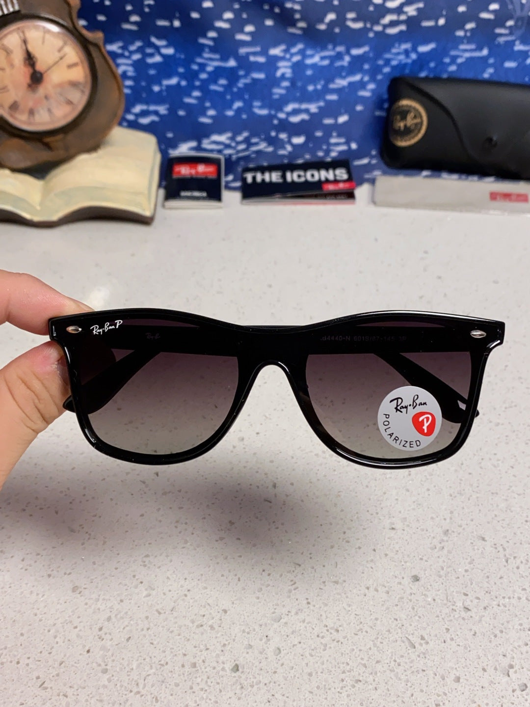 Ray-Ban RB4440N Polarized Fashion Silver Lens Sunglasses for Men & Women - detail image 4