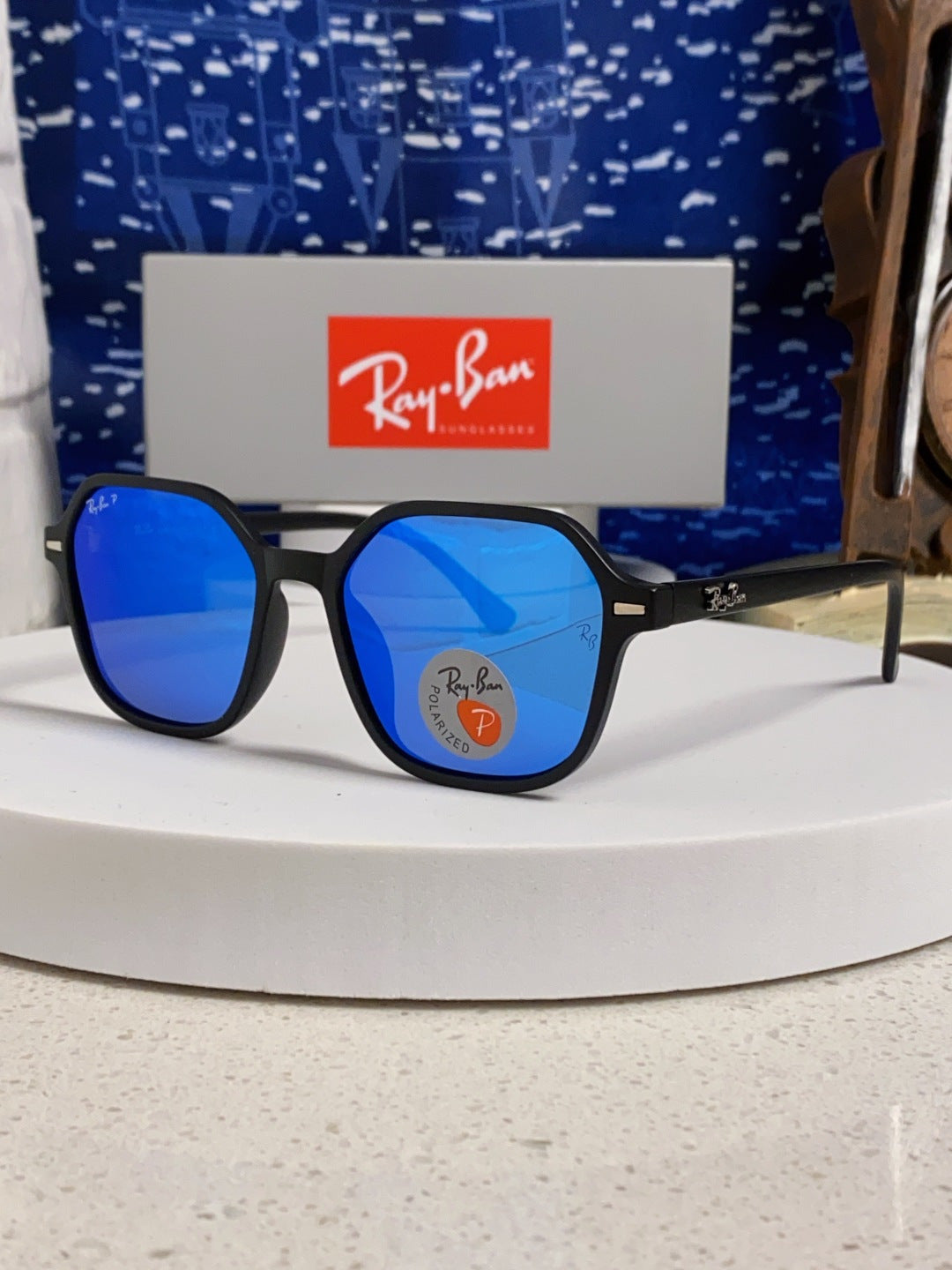 Ray-Ban RB2194 Polarized Round Blue Lens Sunglasses for Men & Women