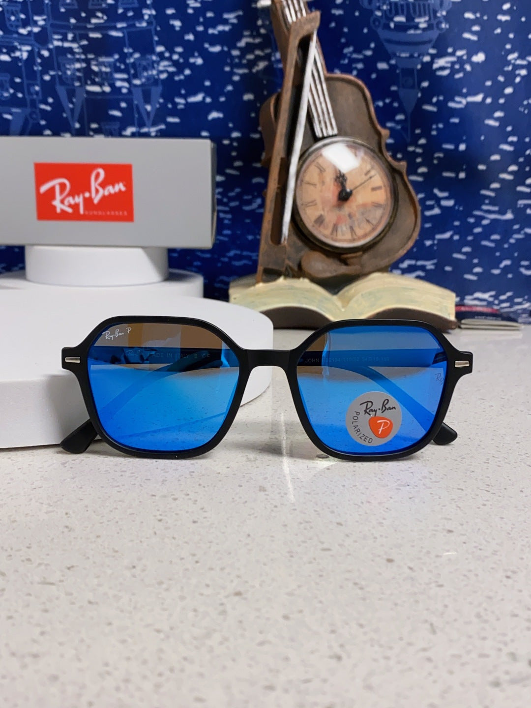 Ray-Ban RB2194 Polarized Round Blue Lens Sunglasses for Men & Women - 359035 - detail image 9