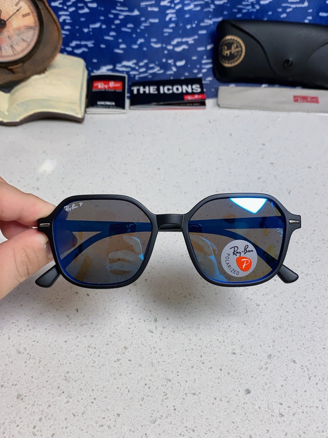 Ray-Ban RB2194 Polarized Round Blue Lens Sunglasses for Men & Women - 359035 - detail image 4