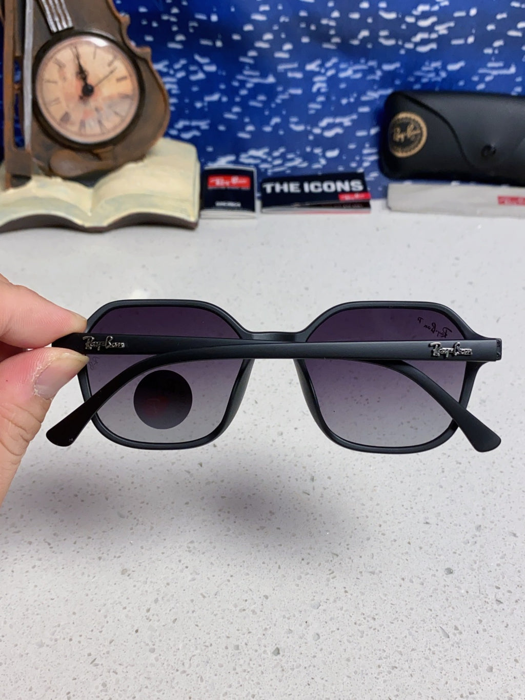 Ray-Ban RB2194 Polarized Round Silver Lens Sunglasses for Men & Women - detail image 5