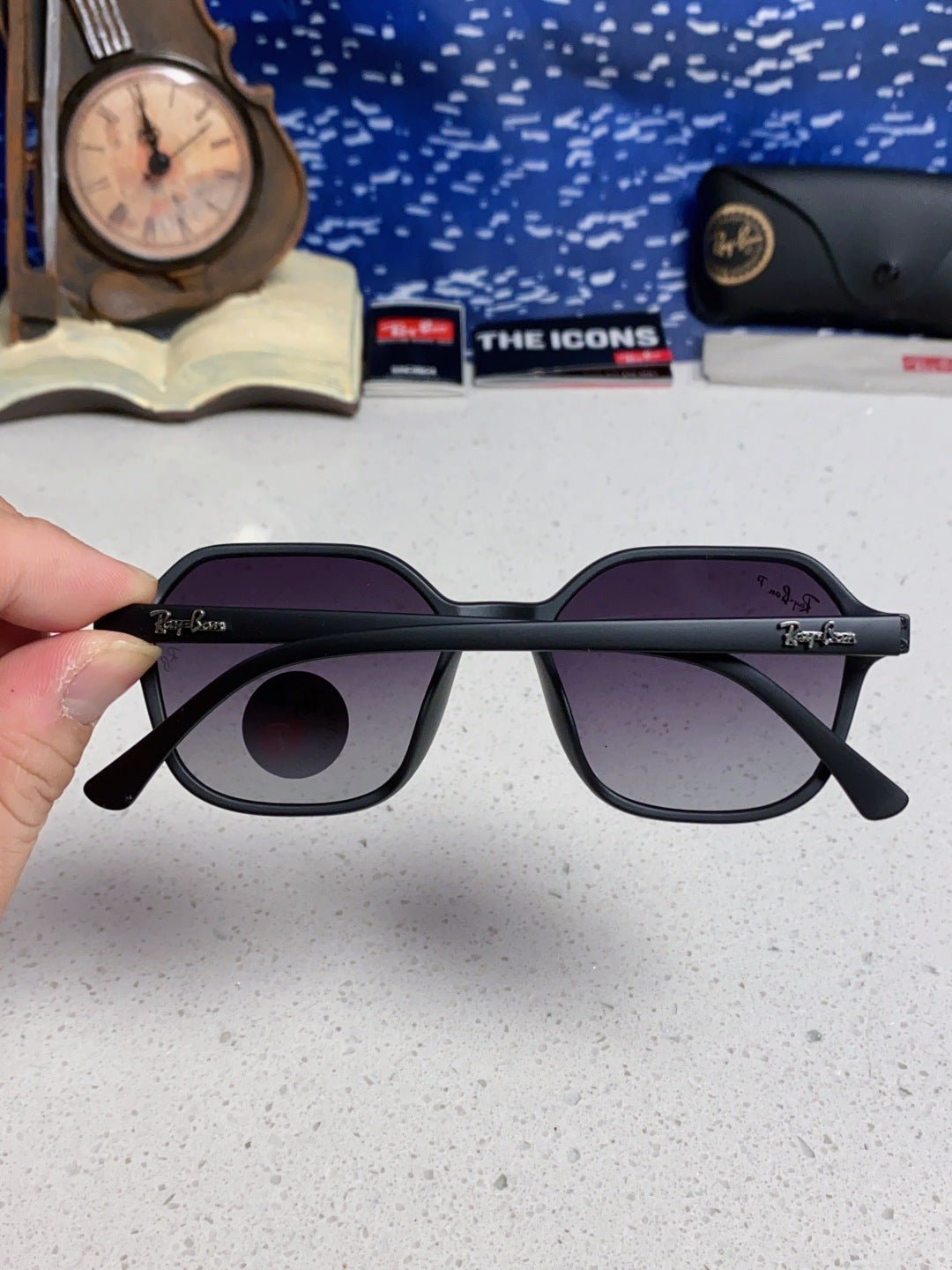 Ray-Ban RB2194 Polarized Round Silver Lens Sunglasses for Men & Women - detail image 5
