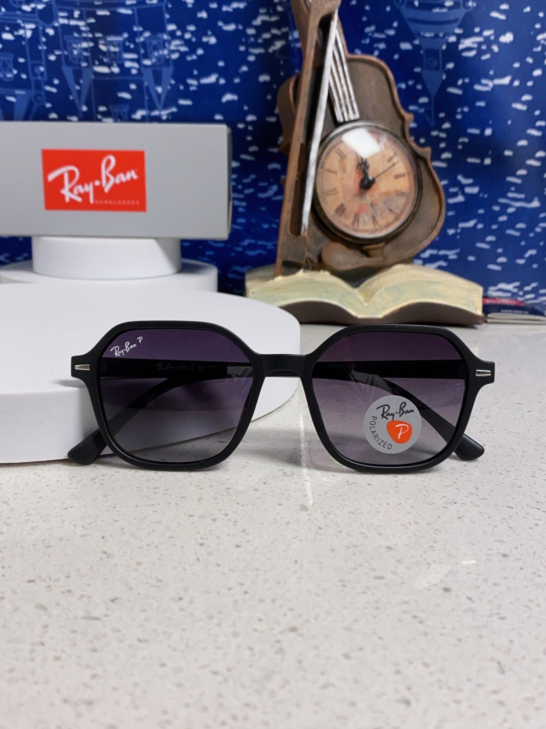 Ray-Ban RB2194 Polarized Round Silver Lens Sunglasses for Men & Women - detail image 9