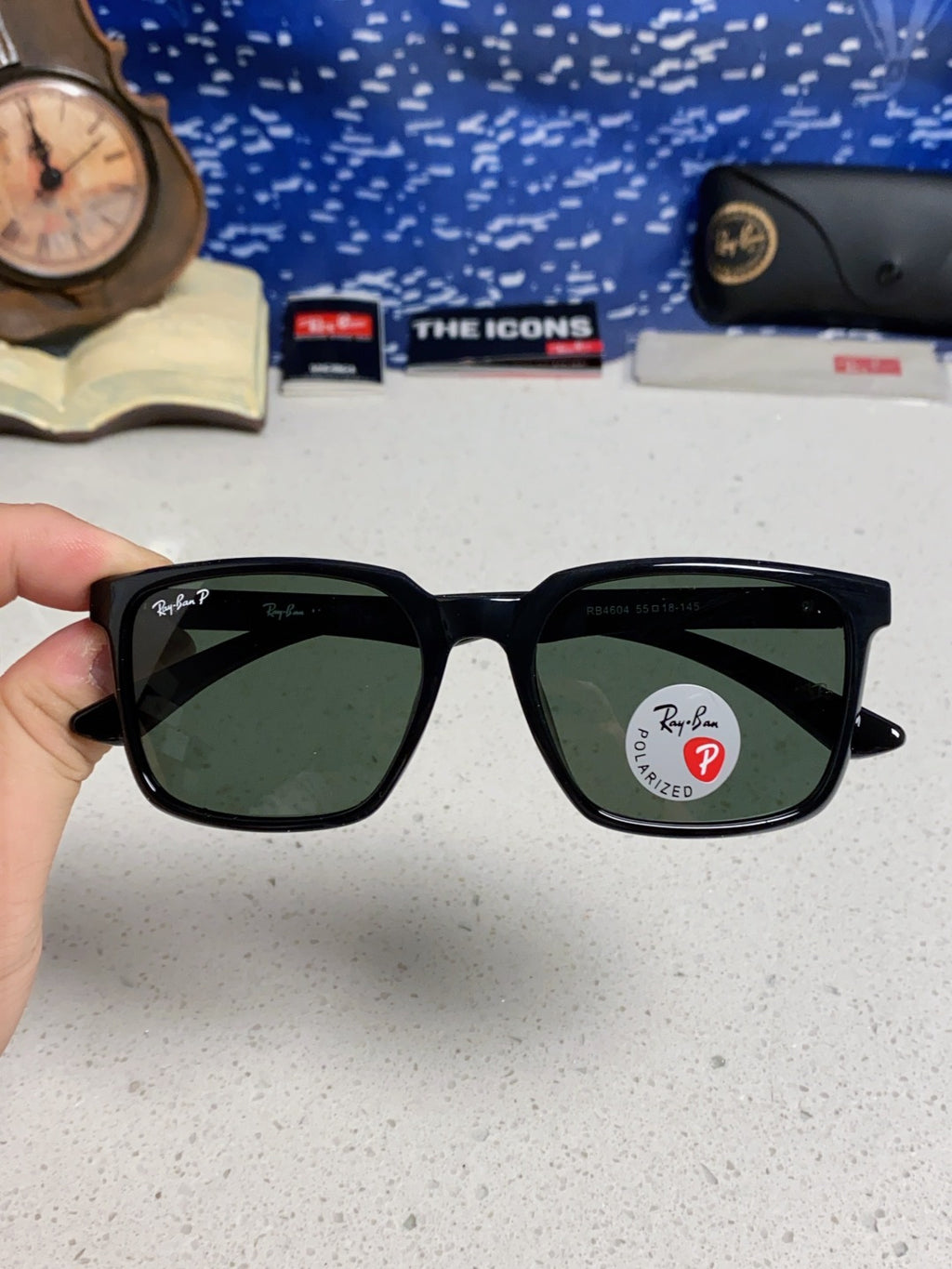 Ray-Ban RB4604 Polarized Fashion Black Lens Sunglasses for Men & Women - detail image 4