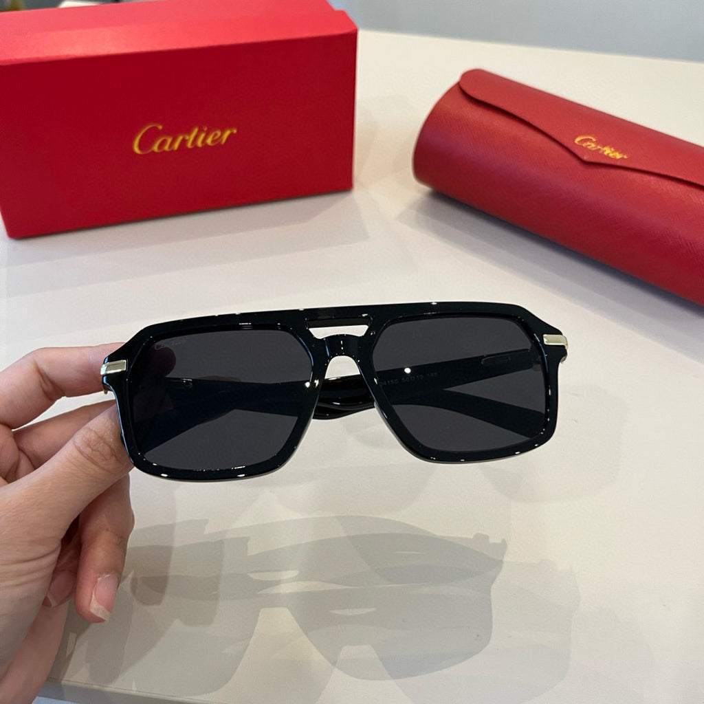 Cartier Aviator Black Lens Sunglasses for Men - 372244 - detail image 4