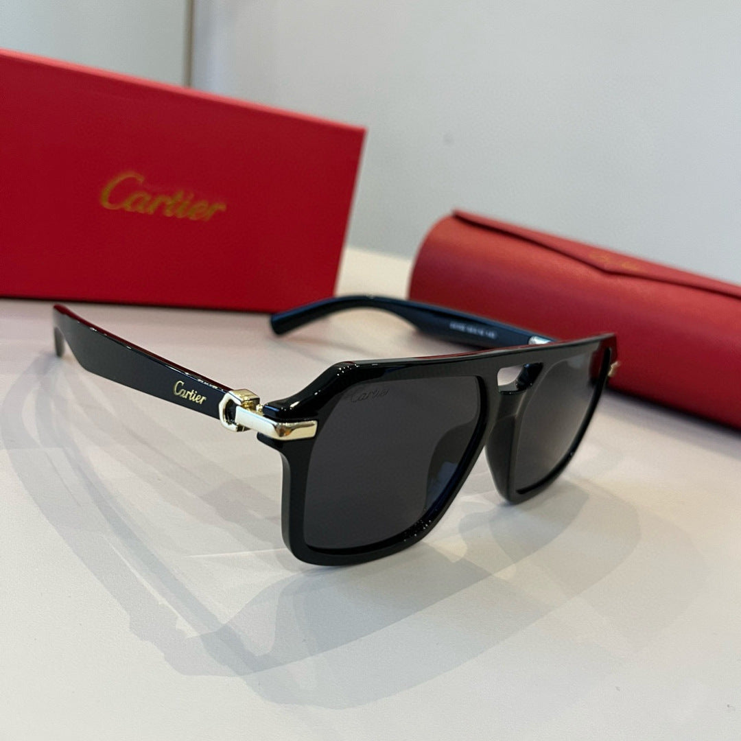 Cartier Aviator Black Lens Sunglasses for Men - 372244