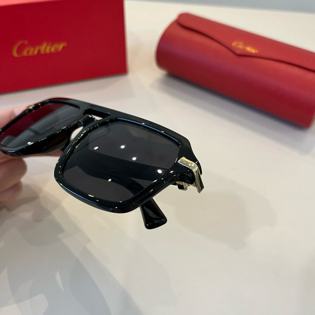 Cartier Aviator Black Lens Sunglasses for Men - 935077 - detail image 5