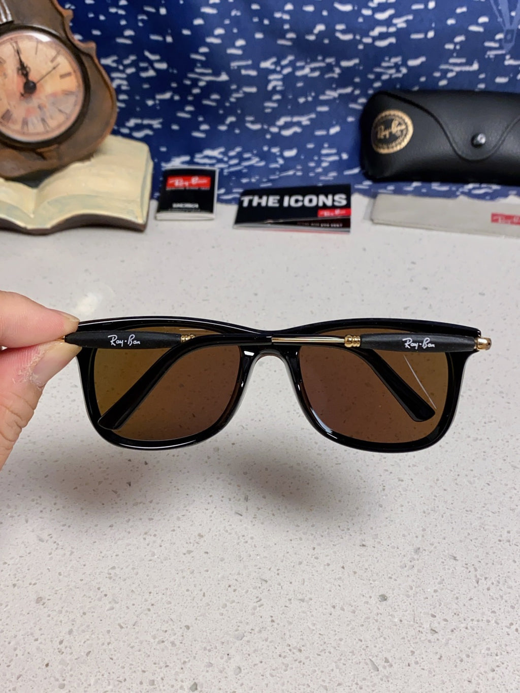 Ray-Ban RB2148 Polarized Square Blue Lens Sunglasses for Men & Women - 466492 - detail image 5