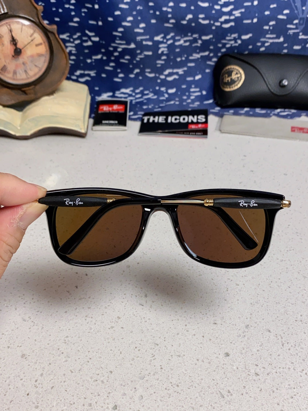 Ray-Ban RB2148 Polarized Square Blue Lens Sunglasses for Men & Women - 466492 - detail image 5