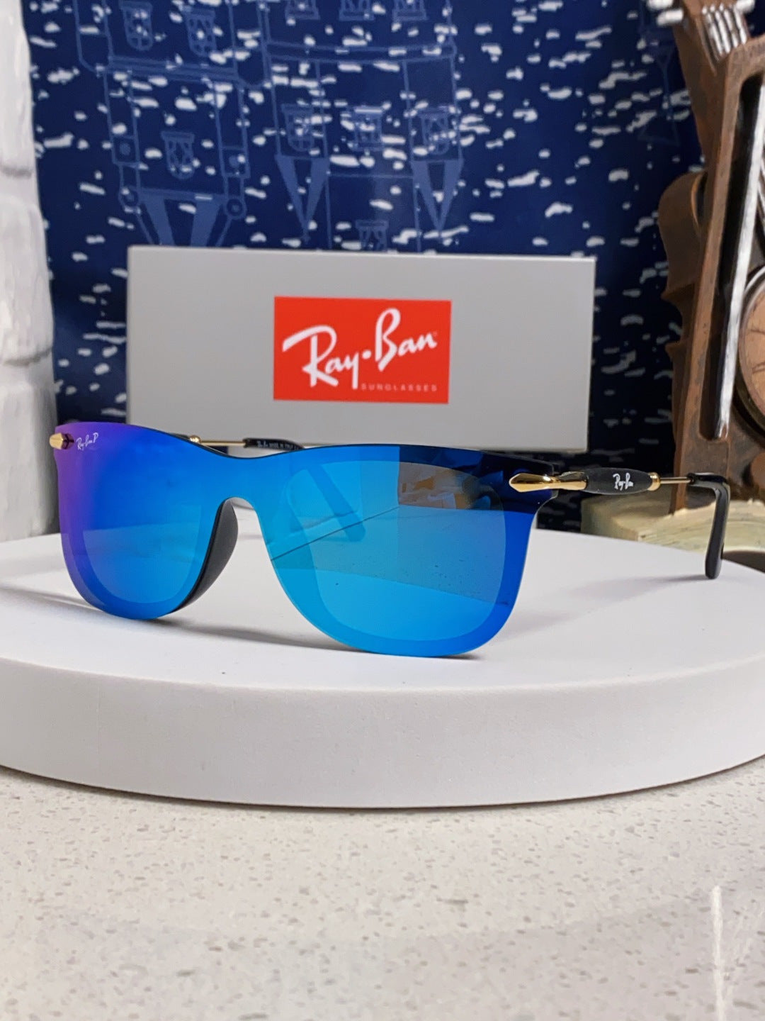 Ray-Ban RB2148 Polarized Square Blue Lens Sunglasses for Men & Women - 466492