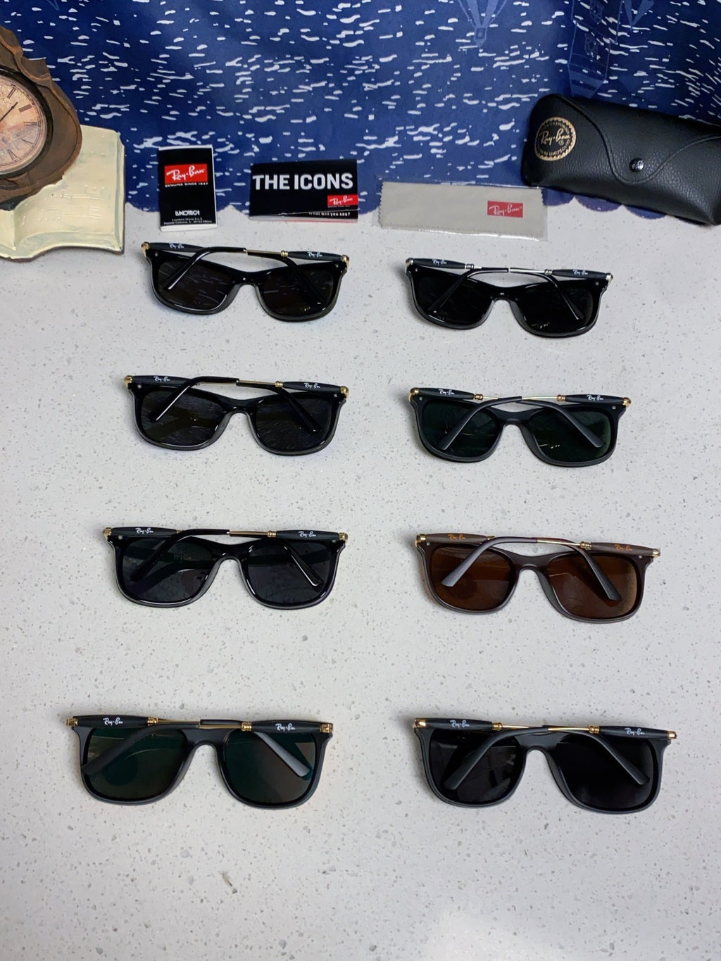Ray-Ban RB2148 Polarized Square Black Lens Sunglasses for Men & Women - detail image 11