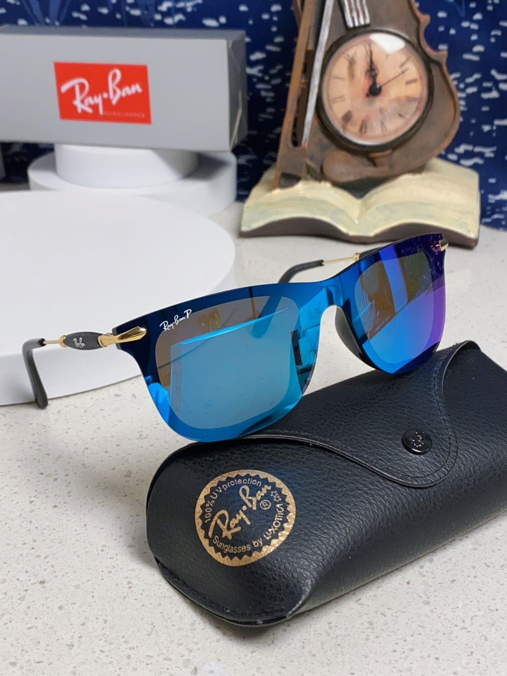 Ray-Ban RB2148 Polarized Square Blue Lens Sunglasses for Men & Women - 466492 - detail image 11