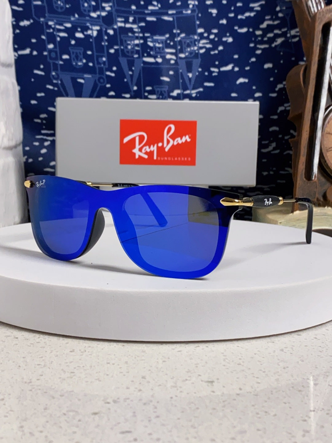 Ray-Ban RB2148 Polarized Square Blue Lens Sunglasses for Men & Women