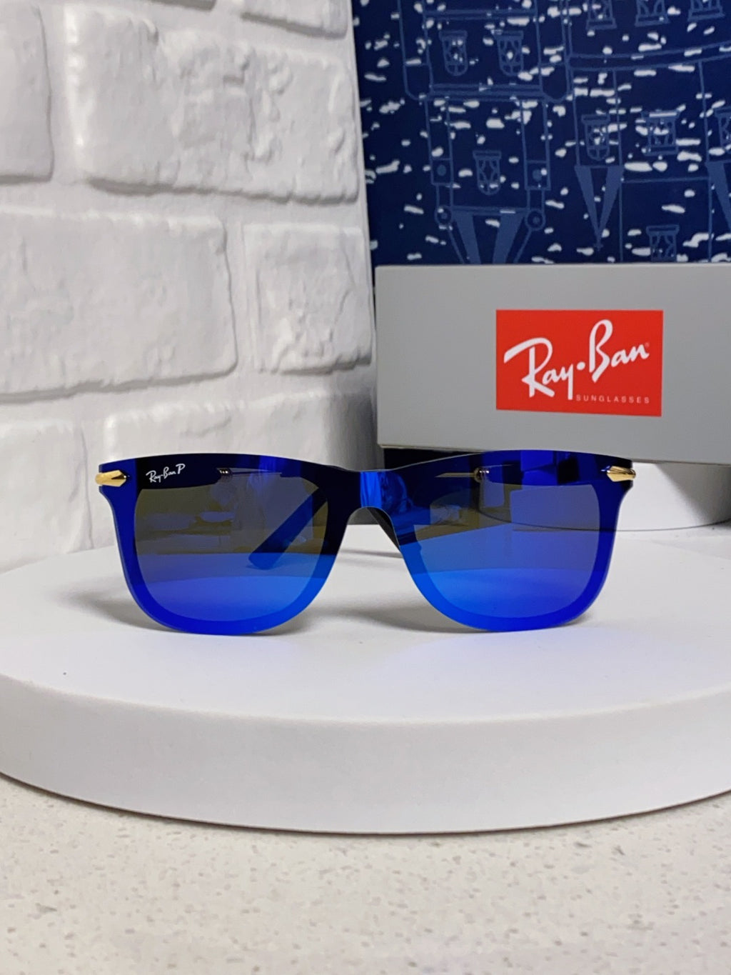 Ray-Ban RB2148 Polarized Square Blue Lens Sunglasses for Men & Women - detail image 2