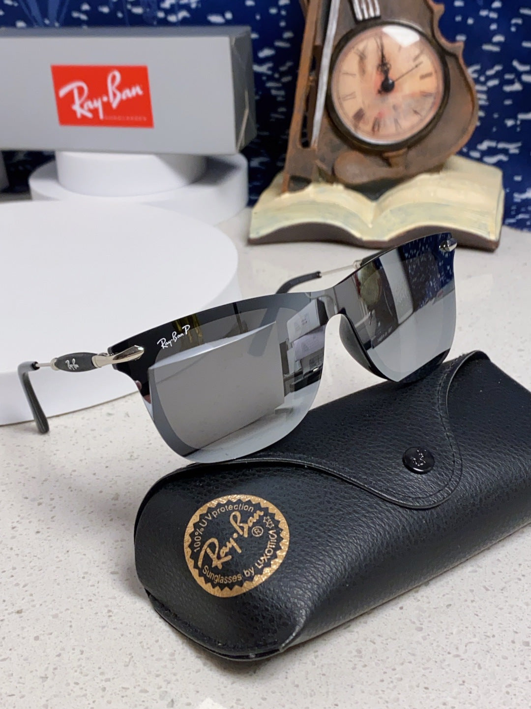 Ray-Ban RB2148 Polarized Square Gray Lens Sunglasses for Men & Women - detail image 10