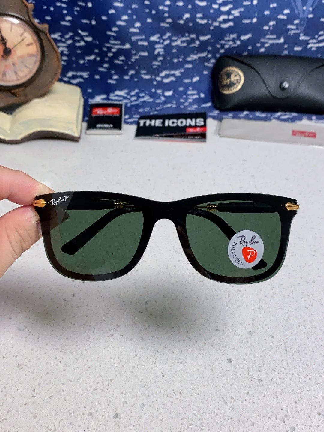 Ray-Ban RB2148 Polarized Square Black Lens Sunglasses for Men & Women - 466497 - detail image 3