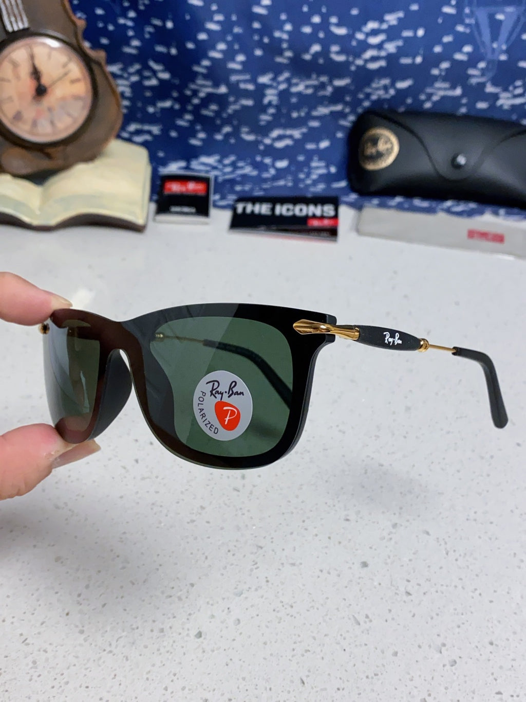 Ray-Ban RB2148 Polarized Square Black Lens Sunglasses for Men & Women - 466497 - detail image 5