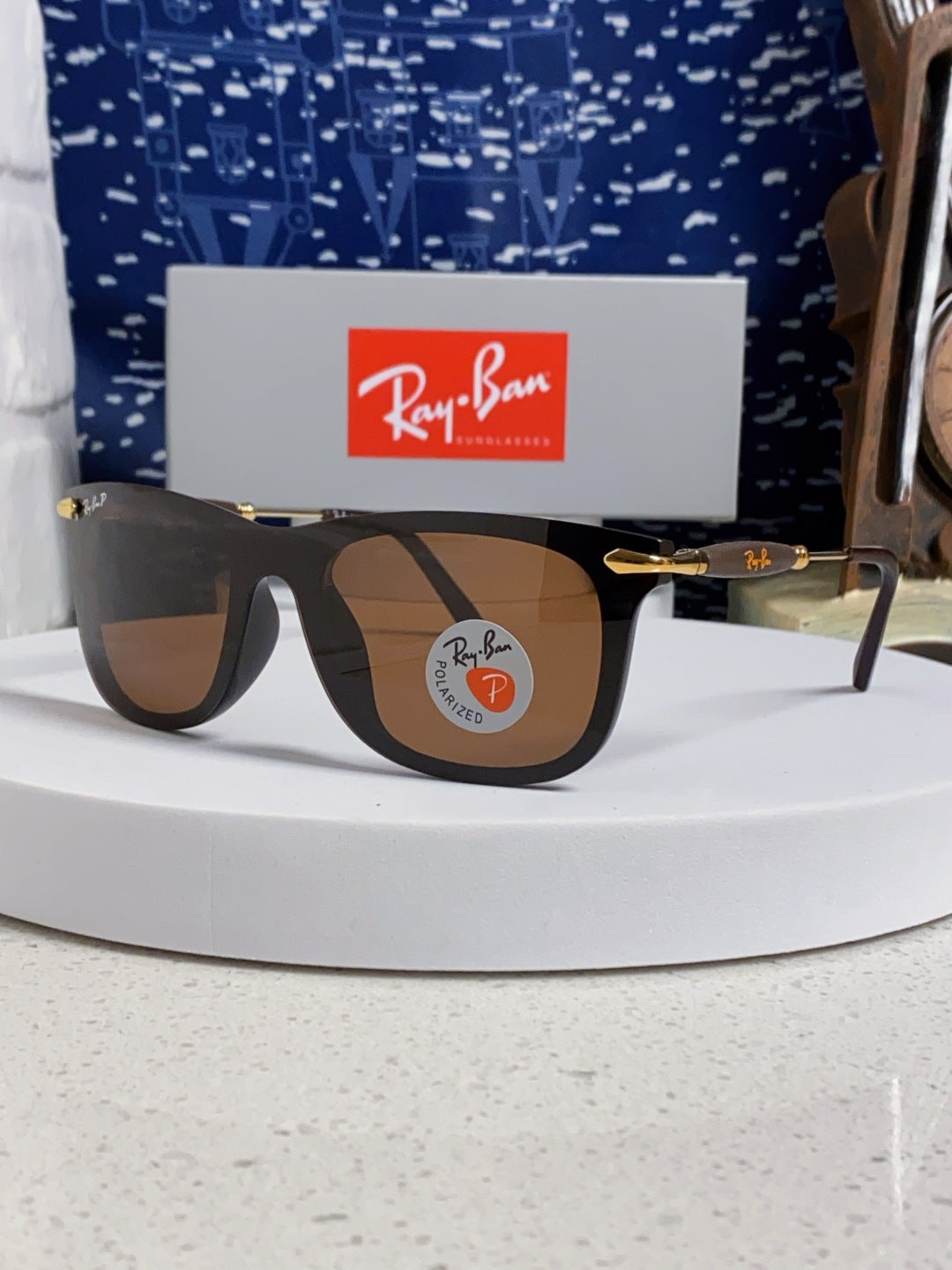 Ray-Ban RB2148 Polarized Square Brown Lens Sunglasses for Men & Women