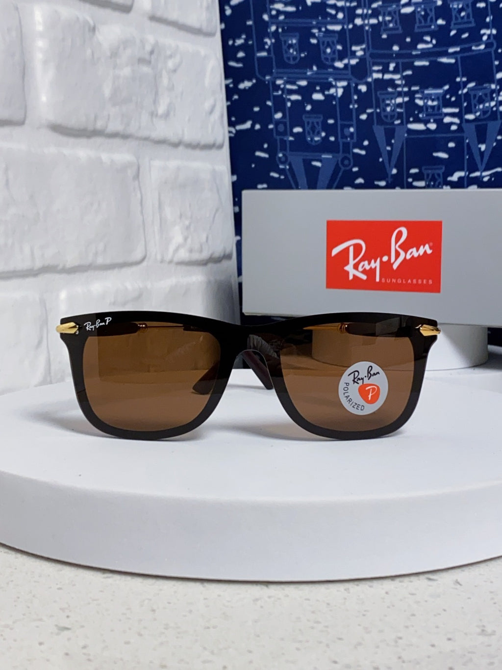 Ray-Ban RB2148 Polarized Square Brown Lens Sunglasses for Men & Women - detail image 2