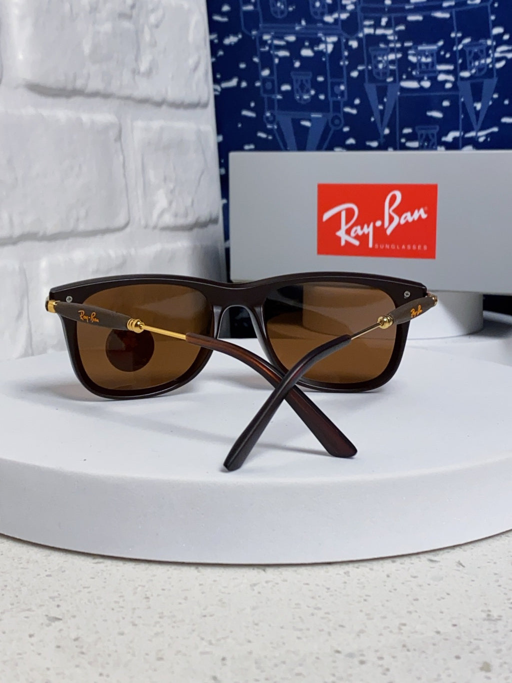 Ray-Ban RB2148 Polarized Square Brown Lens Sunglasses for Men & Women - detail image 3