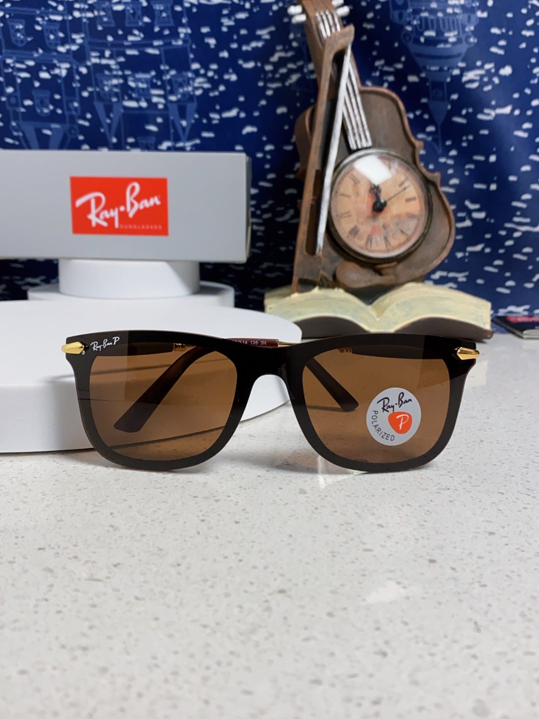 Ray-Ban RB2148 Polarized Square Brown Lens Sunglasses for Men & Women - detail image 9