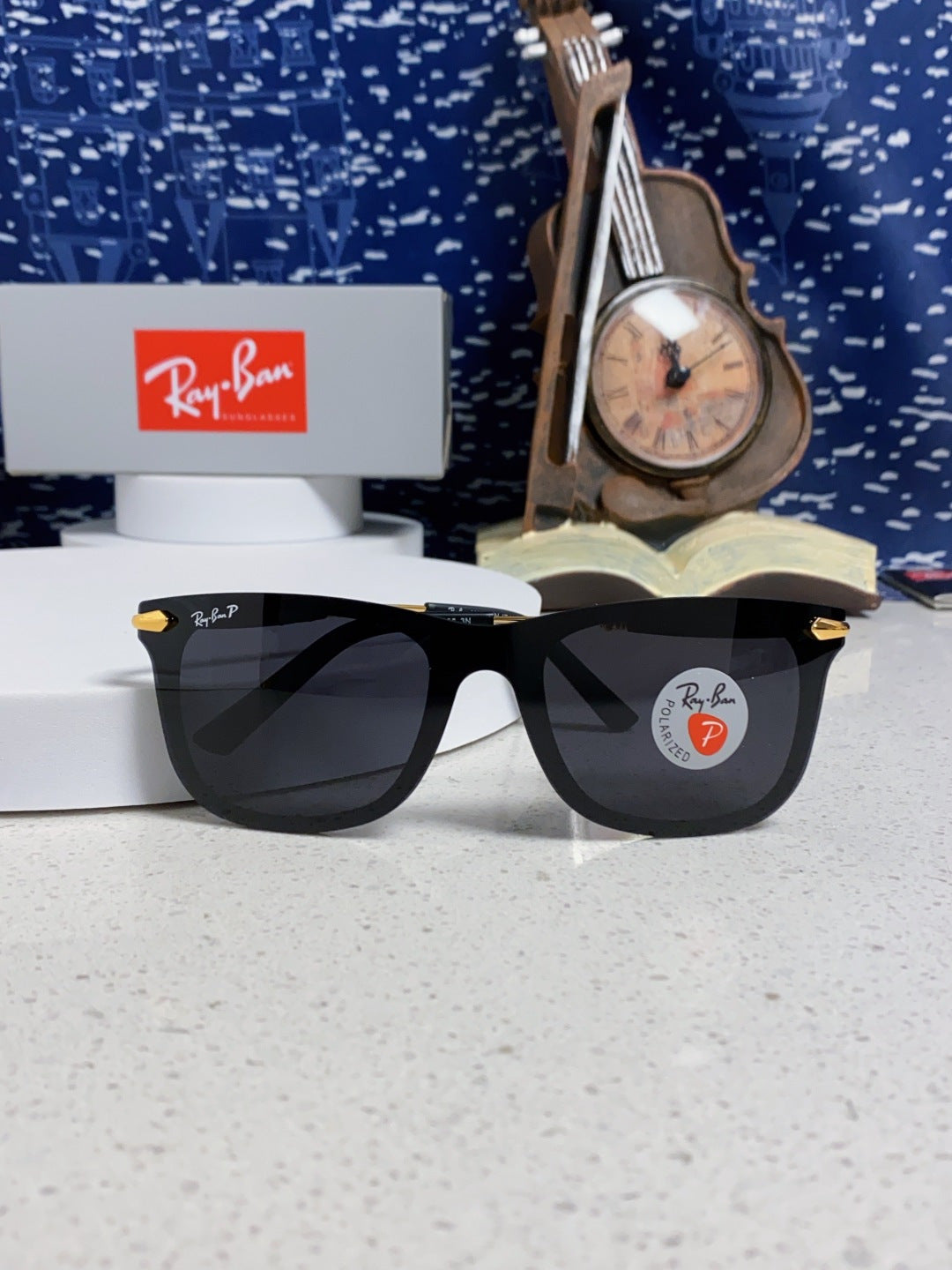 Ray-Ban RB2148 Polarized Square Black Lens Sunglasses for Men & Women - detail image 9