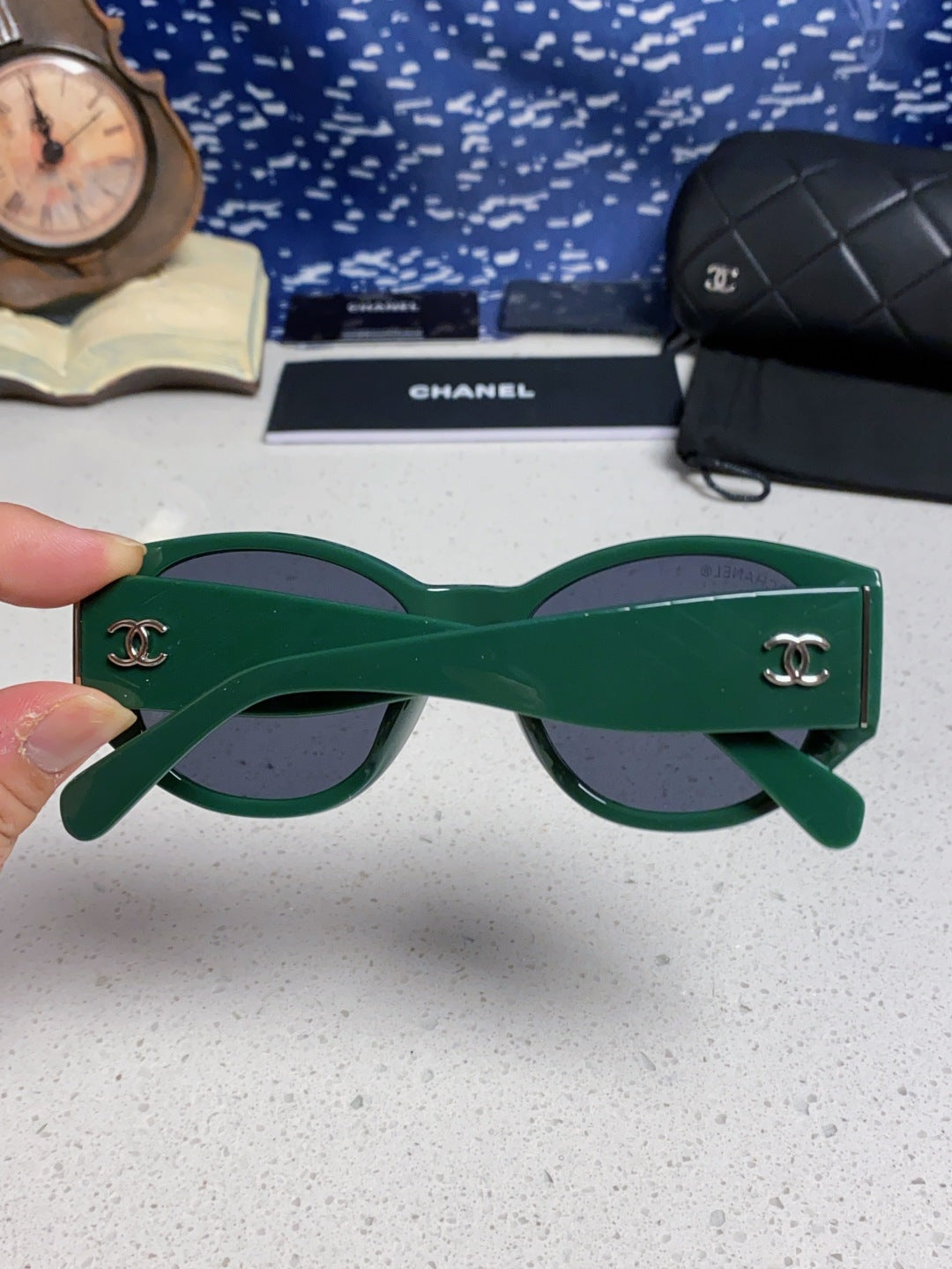 Chanel Polarized Cat-Eye Blue Lens Sunglasses for Women - 398593 - detail image 5