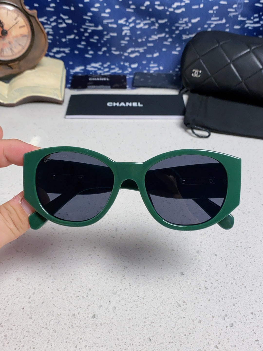 Chanel Polarized Cat-Eye Blue Lens Sunglasses for Women - 398593 - detail image 4