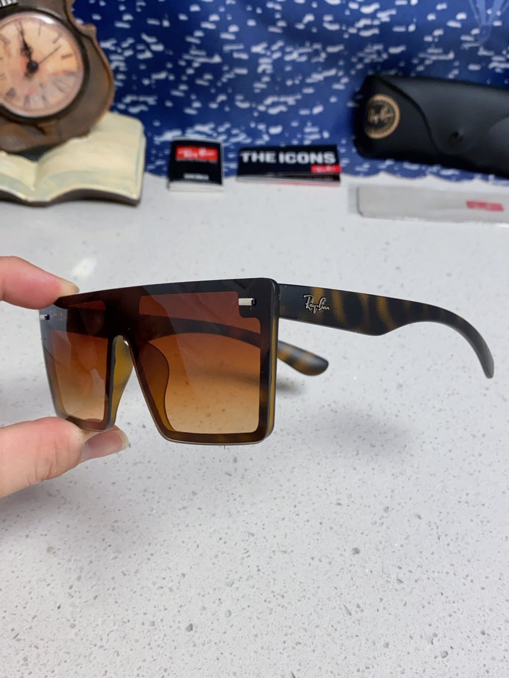Ray-Ban Oversized Brown Lens Sunglasses for Women - 399542 - detail image 6