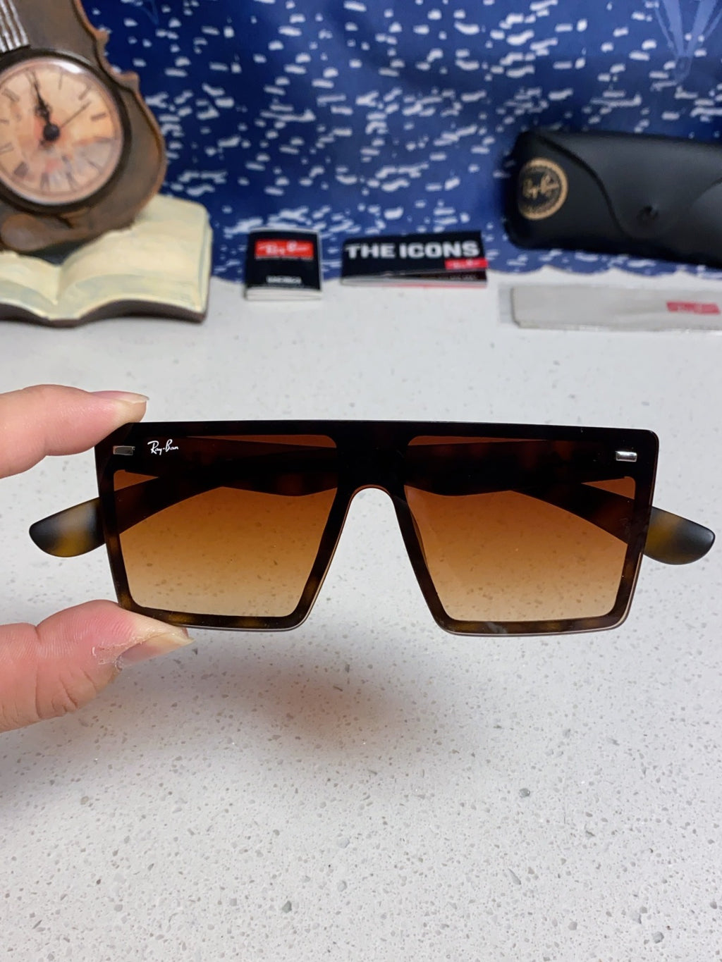Ray-Ban Oversized Brown Lens Sunglasses for Women - detail image 4