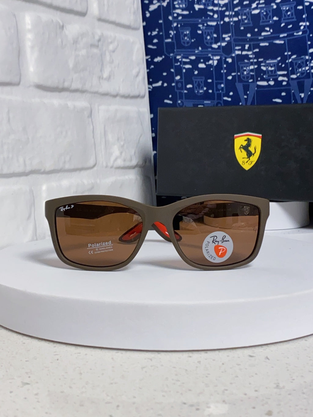 Ray-Ban RB4558 Polarized Square Brown Lens Sunglasses for Men & Women - detail image 2