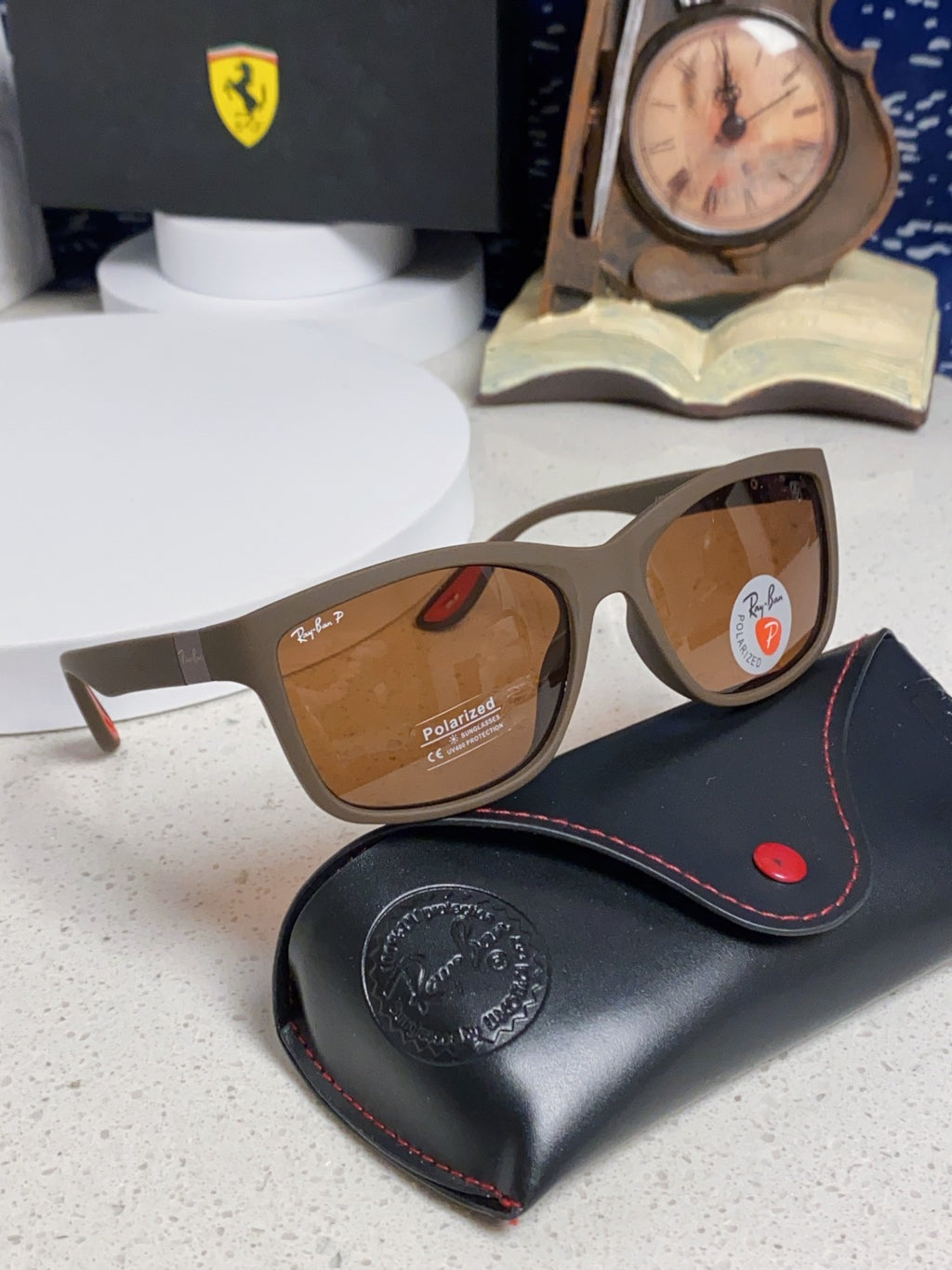 Ray-Ban RB4558 Polarized Square Brown Lens Sunglasses for Men & Women - detail image 10