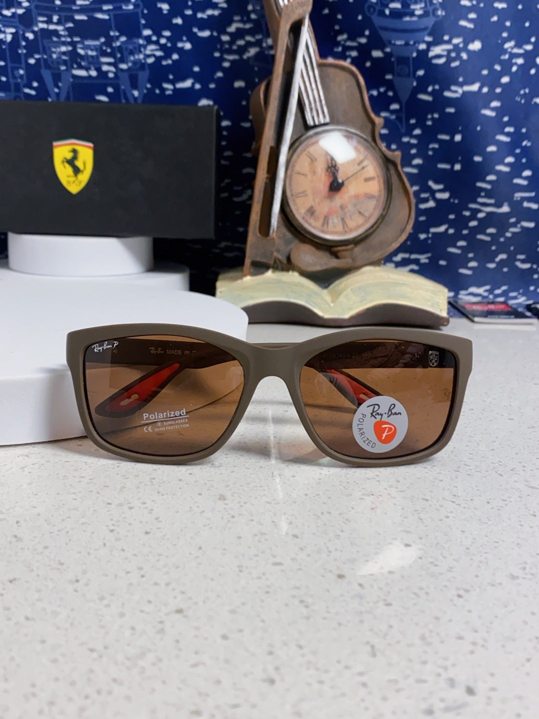 Ray-Ban RB4558 Polarized Square Brown Lens Sunglasses for Men & Women - detail image 9