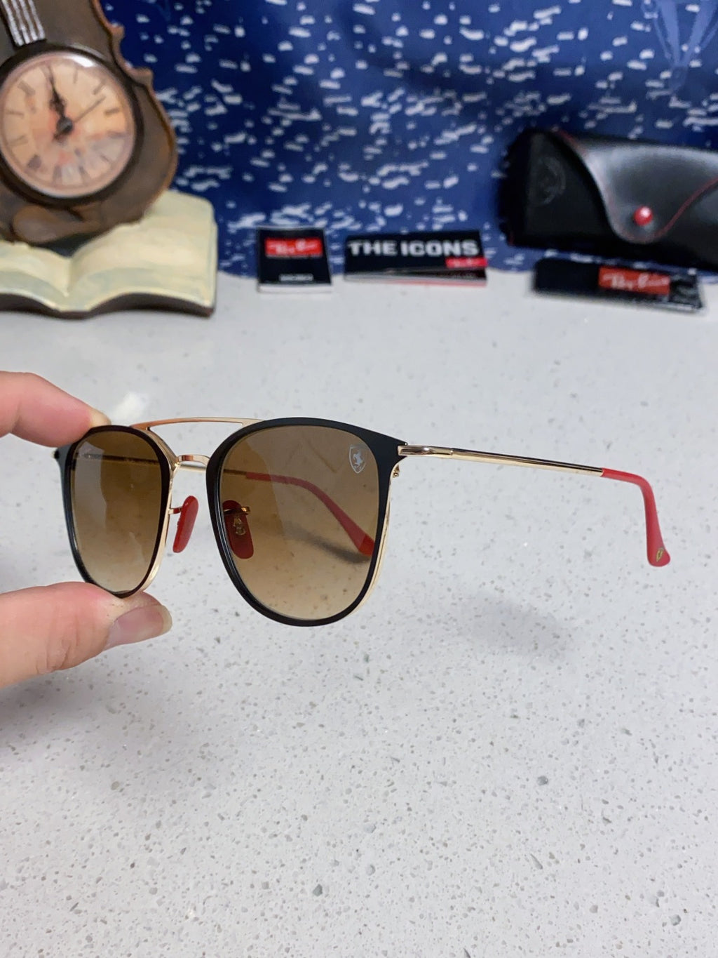 Ray-Ban RB3601 Metal Aviator Brown Lens Sunglasses for Men & Women - detail image 6