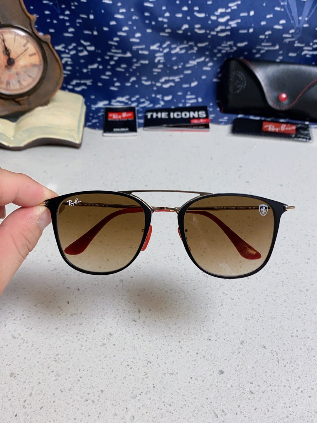 Ray-Ban RB3601 Metal Aviator Brown Lens Sunglasses for Men & Women - detail image 4